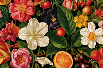 draw high quality flowers botanical line art for floral