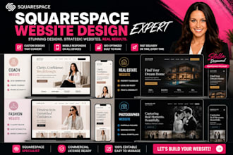 design a professional squarespace website with custom CSS with squarespace site