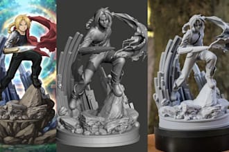 convert 2d to 3d printable model image to 3d stylizied 3d figurine