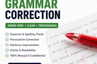 proofread and correct grammar, spelling and punctuation errors