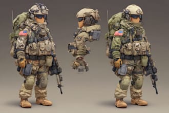 draw military characters or military related illustrations
