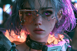 cyberpunk female character desing