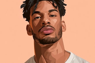 create cartoon vector portrait from photo