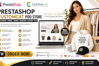 prestashop customcat fashion apparel brand small businesses startup etsy  pod