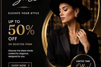 design a luxury fashion sale flyer or promotional poster