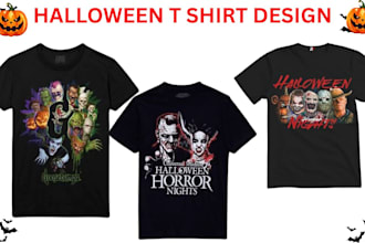 design custom halloween t shirt, horror logo, graphic summer t shirt design