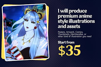 make anime illustration for artwork, poster, comic, and more