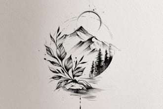 draw an old school traditional tattoo illustration