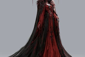 horror vampire lord queen character desing