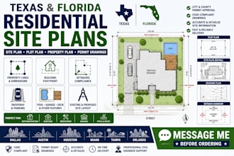 draw texas and florida residential site plans