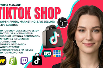 setup tiktok shop, tiktok live auction, dropshipping, tiktok shop marketing, obs