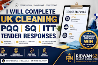 complete UK cleaning pqq sq and itt tender responses