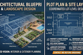 plot plan, site plan, and property layout with landscape drawing