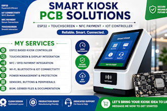 do smart kiosk pcb design, esp32, touchscreen, nfc payment and iot controller