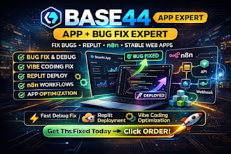 base44 app expert base44 replit base44 webapp base44 app bug fix n8n vibe coding