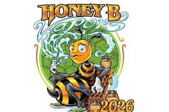 create wonderful excellent honey and bee logo design