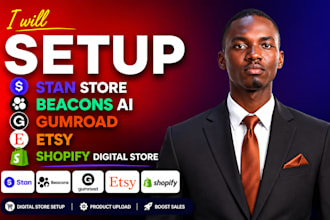 build stan store beacons ai gumroad etsy, stan store marketing, stan store setup