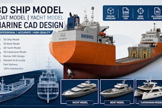 3d ship model, boat model, yacht model, 3d catamaran model and marine cad design