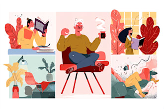create an vector flat illustration people corporate art