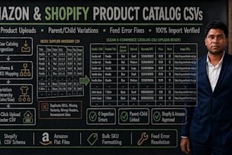 format amazon and shopify product catalog flat file csvs