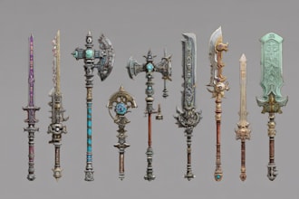 design unique weapons, armors and game assets concept arts