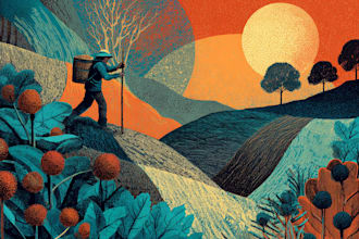 create a hand drawn linocut illustration for you