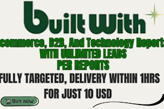 provide targeted unlimited builtwith pro reports and technology leads