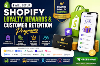 setup shopify loyalty and rewards smile bon appstle essent love flits cwill