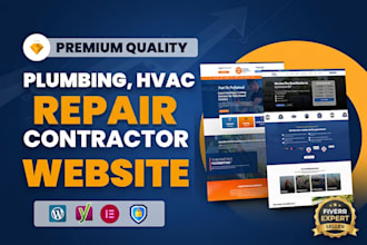 design hvac, roofing, plumbing, pressure wash, construction, contractor website