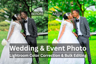 professional wedding photo editing and color correction