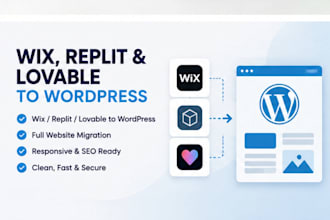convert replit, lovable or wix website to wordpress
