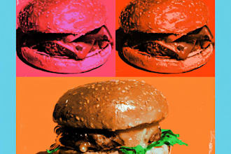 create a illustration of food pop art for you