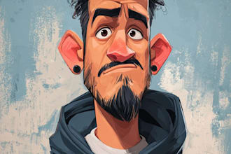 draw a fun cartoon caricature illustration from your photo