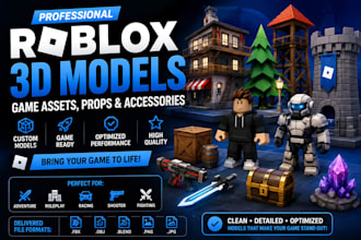 build professional roblox 3d models, game assets, props and low poly characters