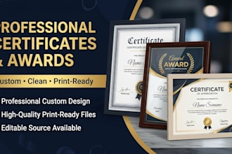design professional certificates and awards