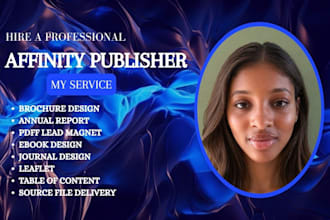 do catalogue design, workbook journal, magazine, brochure, affinity publisher