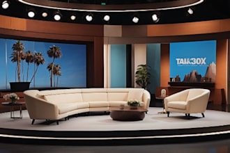 design and render TV, podcast and broadcast studios in 2d and 3d