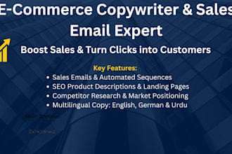 be your ecommerce copywriter for sales pages and emails