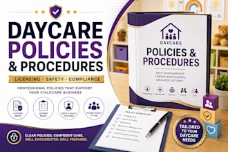 write daycare policies and procedures for licensing and compliance