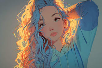 create a semi realistic illustration for your characters