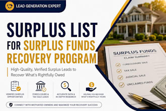 provide high value foreclosure surplus fund leads