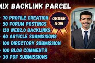 generate 520 mixed SEO backlinks service