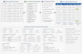 clean, format, and convert excel, PDF, and image data