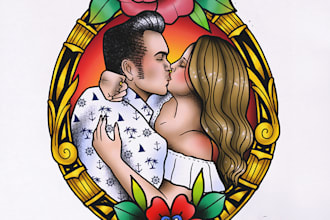 create custom  traditional tattoo design