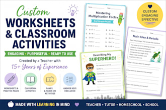 create custom worksheets and classroom activities