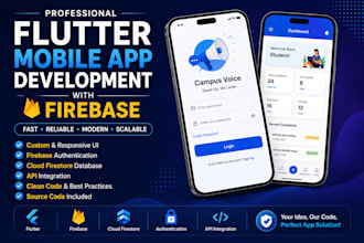 develop a flutter mobile app with firebase integration