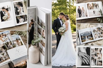 design, photobook layout, photo collage, wedding album, coffee table book
