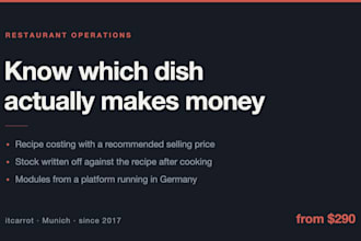 build restaurant software for recipe costing, stock and staff hours