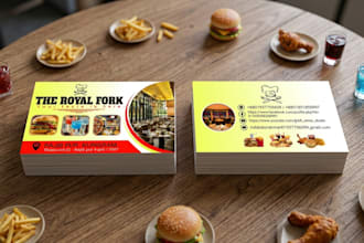 design eye catching restaurant business card and menu
