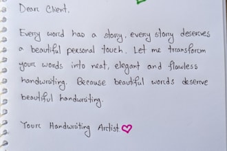 write your text in neat and beautiful handwritten note